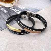 Fashion Geometric Stainless Steel Plating Couple Bracelets main image 4