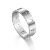 Fashion Geometric Cross Titanium Steel Polishing Rings sku image 1