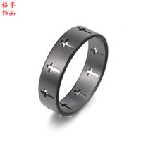 Fashion Geometric Cross Titanium Steel Polishing Rings sku image 5