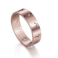 Fashion Geometric Cross Titanium Steel Polishing Rings main image 5