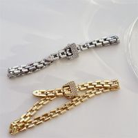 Fashion Geometric Copper Inlay Rhinestones Bracelets main image 1