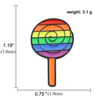Heart-shaped Rainbow Pride Gay Cartoon Colorful Banner Alloy Brooch sku image 36