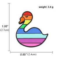 Heart-shaped Rainbow Pride Gay Cartoon Colorful Banner Alloy Brooch sku image 37