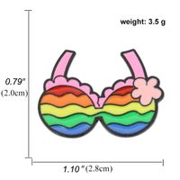 Heart-shaped Rainbow Pride Gay Cartoon Colorful Banner Alloy Brooch sku image 34