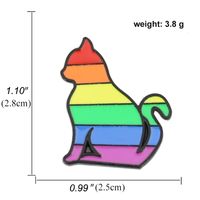 Heart-shaped Rainbow Pride Gay Cartoon Colorful Banner Alloy Brooch sku image 35