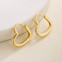 Fashion Heart Shape Copper Gold Plated Hollow Out Earrings 1 Pair main image 4
