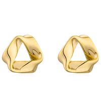 Fashion Triangle Copper Gold Plated Ear Studs 1 Pair main image 2