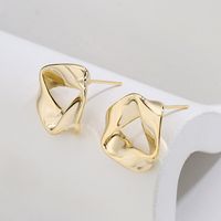 Fashion Triangle Copper Gold Plated Ear Studs 1 Pair main image 4