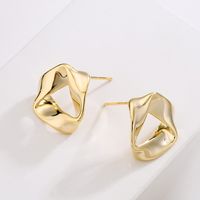 Fashion Triangle Copper Gold Plated Ear Studs 1 Pair main image 3