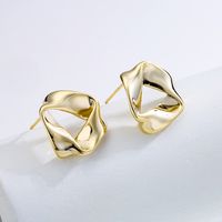 Fashion Triangle Copper Gold Plated Ear Studs 1 Pair main image 1