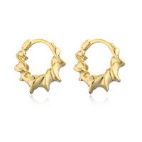 Fashion Irregular Geometric Copper Gold Plated Hoop Earrings 1 Pair main image 2