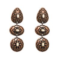 Retro Geometric Flower Alloy Patchwork Inlay Turquoise Women's Drop Earrings 1 Pair main image 3