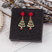 Cute Christmas Tree Santa Claus Elk Alloy Asymmetrical Plush Enamel Women's Drop Earrings 1 Pair sku image 3