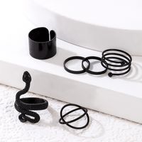 Simple Style Snake Alloy Plating Unisex Open Ring Rings 6 Pieces main image 4