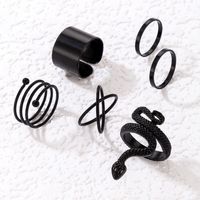 Simple Style Snake Alloy Plating Unisex Open Ring Rings 6 Pieces main image 5