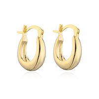 Fashion Geometric Copper Gold Plated Hoop Earrings 1 Pair main image 2