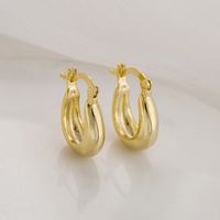 Fashion Geometric Copper Gold Plated Hoop Earrings 1 Pair main image 1