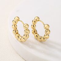 Fashion Circle Copper Gold Plated Hoop Earrings 1 Pair main image 1