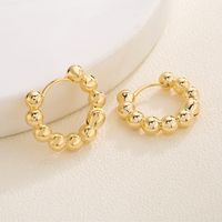 Fashion Circle Copper Gold Plated Hoop Earrings 1 Pair main image 4