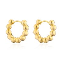 Fashion Circle Copper Gold Plated Hoop Earrings 1 Pair sku image 1
