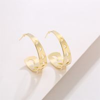 1 Pair Fashion C Shape Moon Gold Plated Copper Gold Plated Ear Studs main image 4