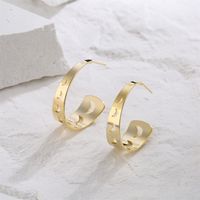 1 Pair Fashion C Shape Moon Gold Plated Copper Gold Plated Ear Studs main image 1