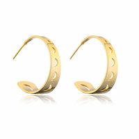 1 Pair Fashion C Shape Moon Gold Plated Copper Gold Plated Ear Studs sku image 1
