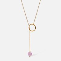 Fashion Heart Shape Stainless Steel Gold Plated Pendant Necklace 1 Piece main image 6