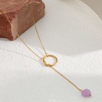 Fashion Heart Shape Stainless Steel Gold Plated Pendant Necklace 1 Piece main image 3