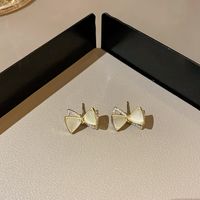 Modern Style Heart Shape Bow Knot Copper Plating Drop Earrings Ear Studs 1 Pair sku image 38