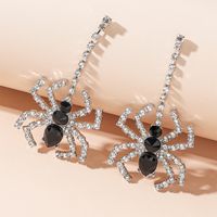 Gothic Spider Metal Inlay Rhinestones Women's Drop Earrings 1 Pair main image 4