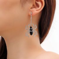 Gothic Spider Metal Inlay Rhinestones Women's Drop Earrings 1 Pair main image 5