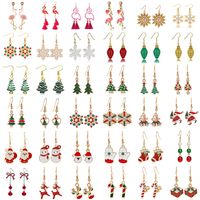 Fashion Christmas Tree Flamingo Alloy Plating Inlay Artificial Gemstones Women's Drop Earrings 1 Pair main image 4