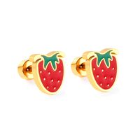 Cute Rainbow Fruit Shell Stainless Steel Ear Studs 1 Pair main image 5