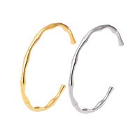 Retro Geometric Solid Color Titanium Steel Bangle main image 3