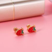 Cute Rainbow Fruit Shell Stainless Steel Ear Studs 1 Pair main image 2
