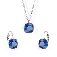 Fashion Geometric Stainless Steel Artificial Gemstones Earrings Necklace 1 Set main image 5