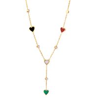 Fashion Star Moon Heart Shape Titanium Steel Irregular Tassel Necklace 1 Piece sku image 1