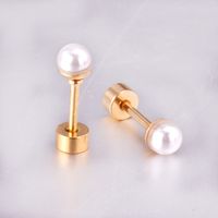 1 Paire Style Simple Géométrique Incruster Acier Inoxydable Perles Artificielles Boucles D'oreilles sku image 15