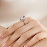 Simple Style Oval Sterling Silver Plating Zircon Rings main image 5