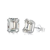 Simple Style Geometric Sterling Silver Plating Zircon Ear Studs 1 Pair main image 3