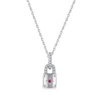 Simple Style Lock Sterling Silver Plating Zircon Pendant Necklace sku image 1