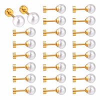 Fashion Geometric Stainless Steel Plating Pearl Ear Studs 1 Pair main image 1