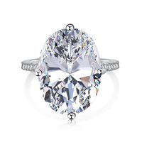 Simple Style Oval Sterling Silver Plating Zircon Rings sku image 1