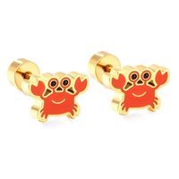 Cute Penguin Dolphin Stainless Steel Ear Studs 1 Pair sku image 16