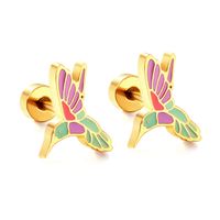 Cute Penguin Dolphin Stainless Steel Ear Studs 1 Pair sku image 22