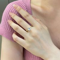 Simple Style Triangle Sterling Silver Plating Zircon Rings main image 3