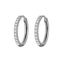 Simple Style Geometric Stainless Steel Rhinestones Hoop Earrings 1 Pair sku image 7