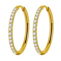 Simple Style Geometric Stainless Steel Rhinestones Hoop Earrings 1 Pair sku image 16