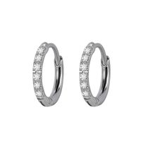 Simple Style Geometric Stainless Steel Rhinestones Hoop Earrings 1 Pair sku image 5